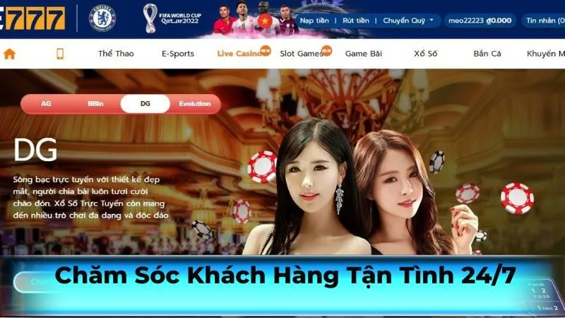 Chăm Sóc các cược thủ tham gia Tận Tình 24/7
